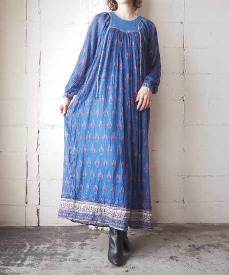 1970s Indian Cotton Long Dress BL