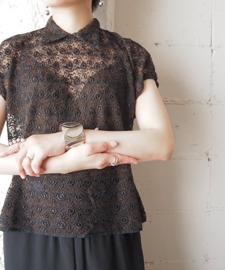 1940-50’s Euro Lace French Sleeve BR BK