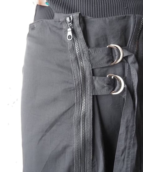 Belted Zip Design Skirt BK