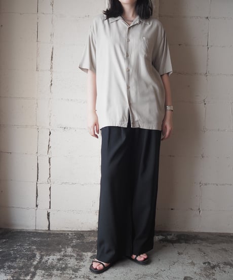 Neiman Marcus Silk Rayon Open Collar Short Sleeve Shirt BE