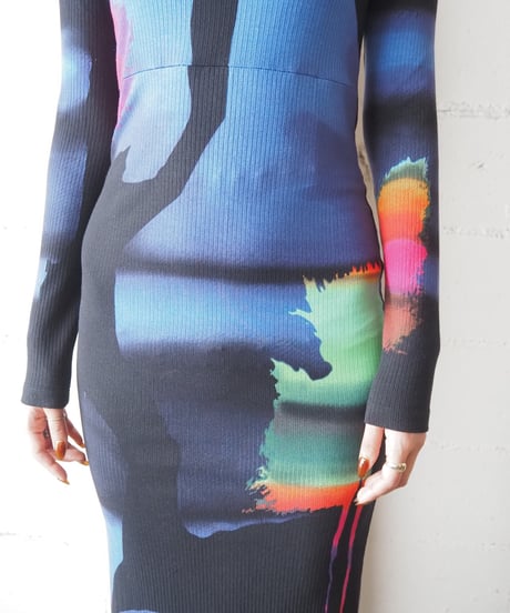 Desigual Neon Color Print Dress BK BL PI YE GN