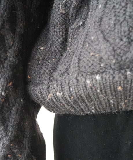 Mix Yarn Fisherman Knit BK