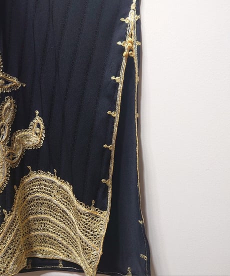 African Embroidery Kaftan Dress BK GO
