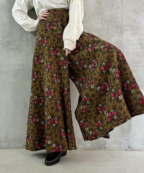 Flower Pattern Wide Flare Pants KAPI