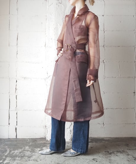 Sheer Double Breasted Coat BR