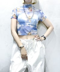 S/S Angel Print Sheer Tops LBL
