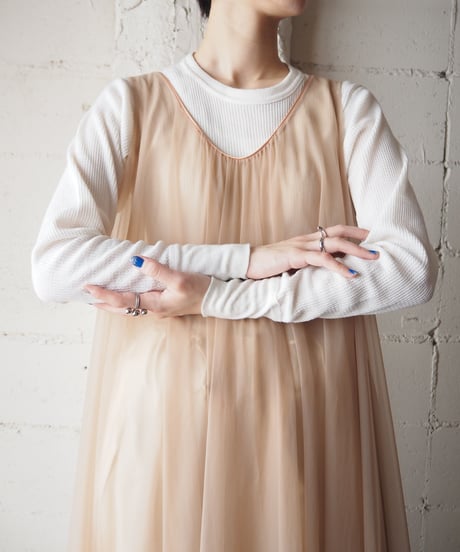 1960〜70's Lace Hem Sheer Volume Dress PI