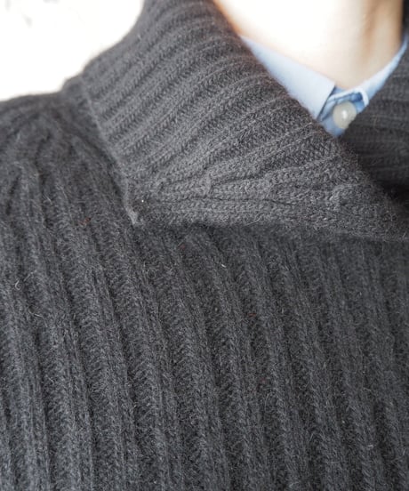 LAUREN Rib Collar Knit BK