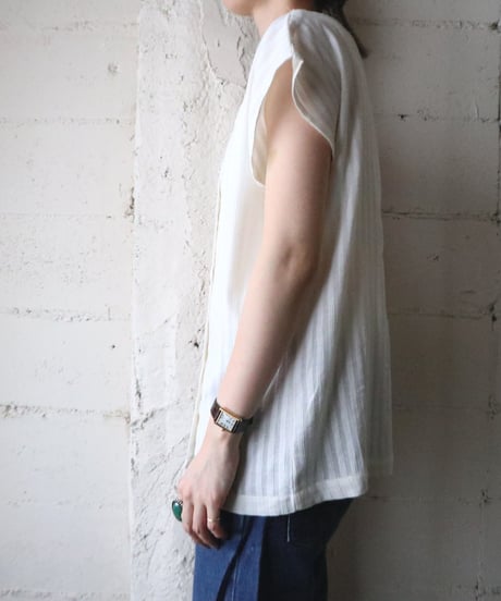 Asymmetric Shadow Stripe Blouse IV