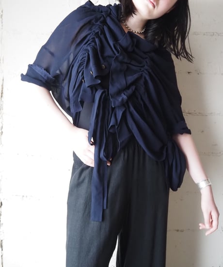 2000's Y's String Gather Design Shirt NV