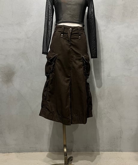 MARITHE FRANÇOIS GIRBAUD Corduroy Belted Skirt BR