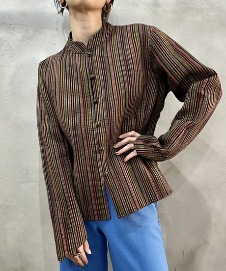 Multi Color Stripe Quilted Jacket REYE