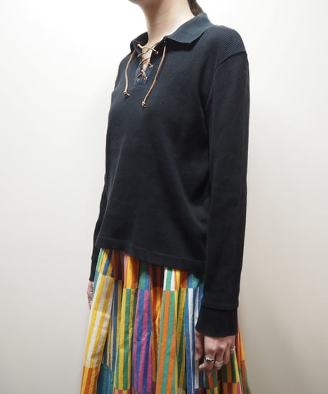 LAUREN Lace up Cutsewn BK