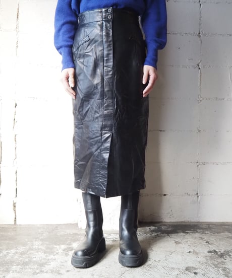 Leather Tight Skirt BK