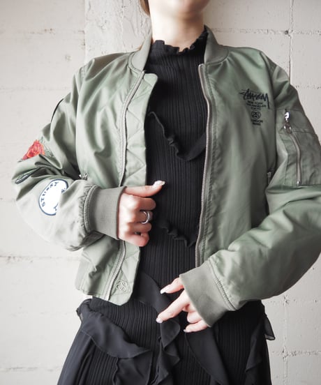 stussy Emblem&Embroidery MA-1Jacket KA