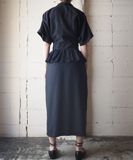 1980's Peplum Design S/S Dress BK