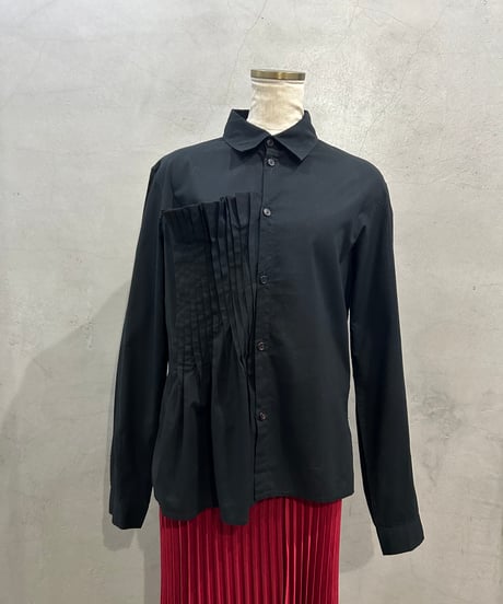 Yohji Yamamoto + NOIR Pleated Design Shirt BK
