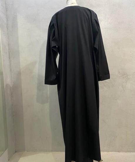 Collarless Side Button Dress BK