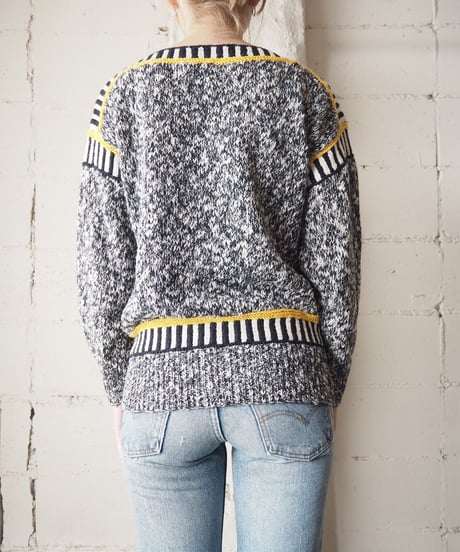 Boat Neck Stripe Knit BKWHYE