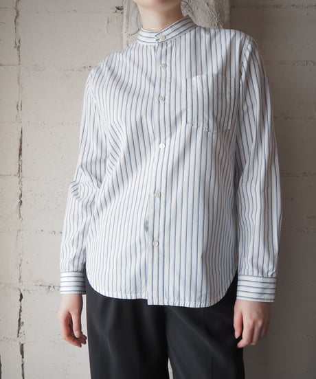 A.P.C. Striped Band Collar Shirt WHBL