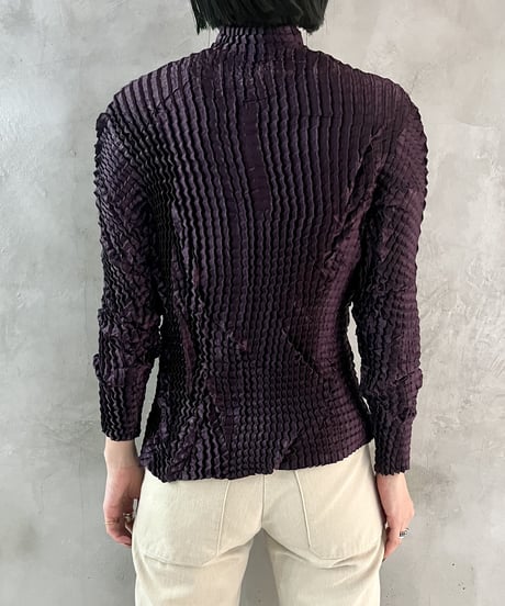 Pleated Design Cardigan PUR
