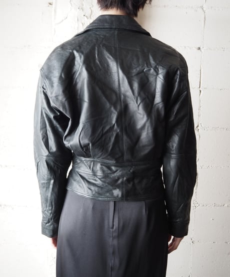 Dropped Shoulder Leather Riders Jacket BK