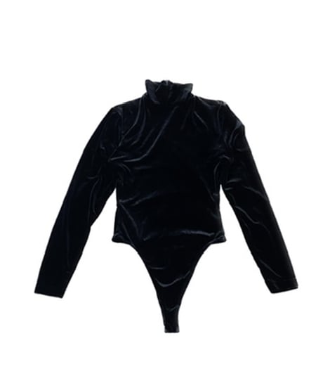 Velour Turtle Neck Body Suit BK