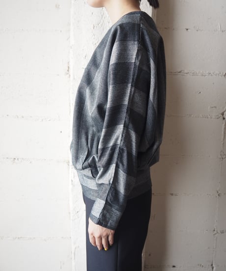 Dolman Sleeve Stripe Blouse  BKGR