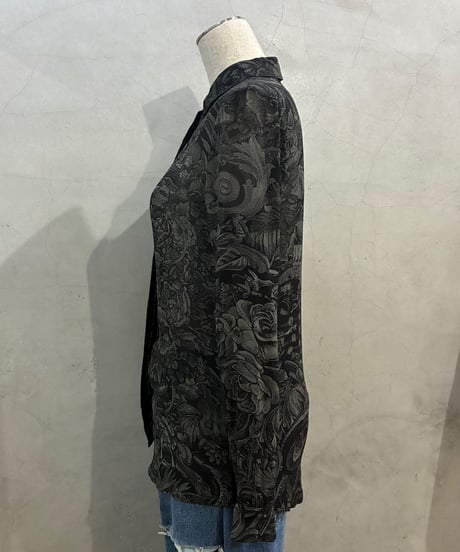 DIESEL Botanical Print Sheer Shirt BK