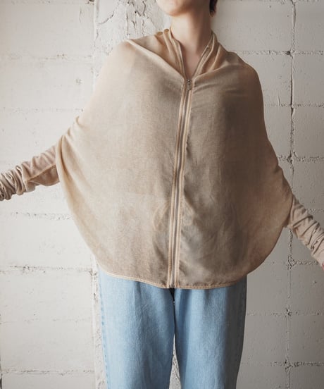 Rib Sleeve Sheer Hoodie BE
