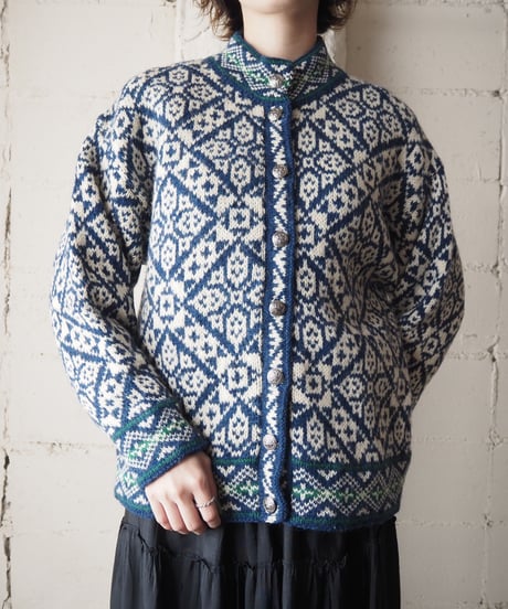 L.L.Bean Nordic Knit Cardigan WHBL