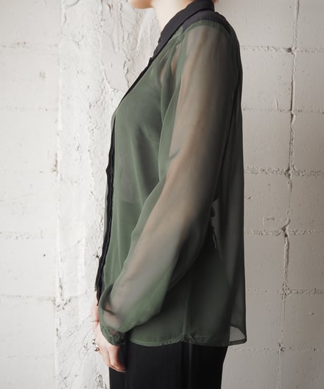 Bicolor Sheer Shirt GNBK