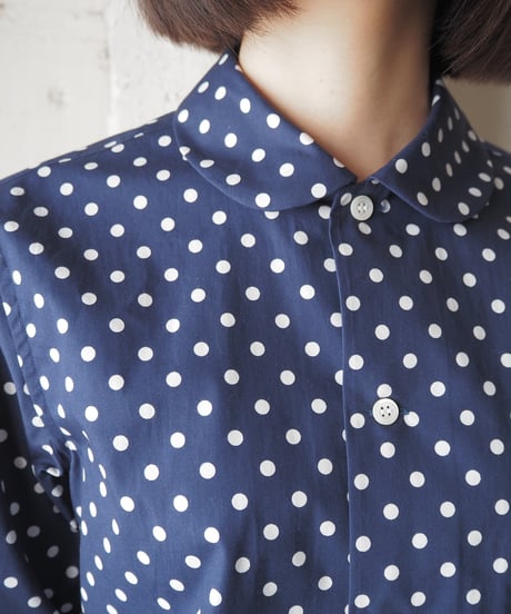 GOOD DESIGN SHOP COMME des GARCONS round collar Dot Shirt NV WH