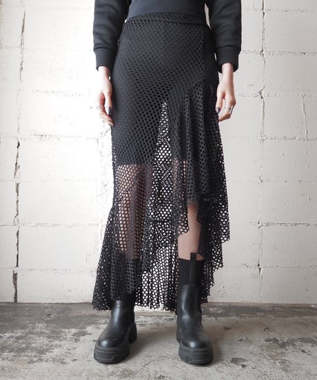 Mermaid Line Mesh Skirt BK