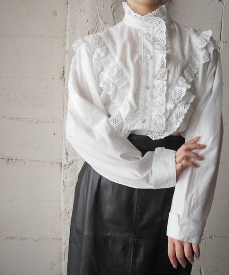 1970‘s Cut Work Frill Blouse WH
