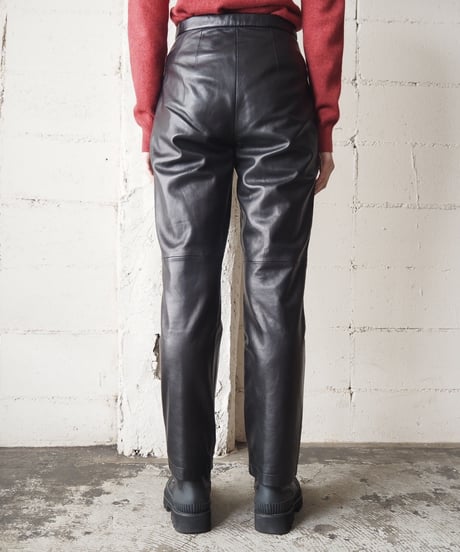 Leather Straight Pants BK