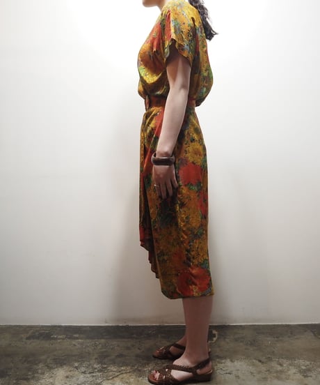 Painted Flower Pattern Dress OR