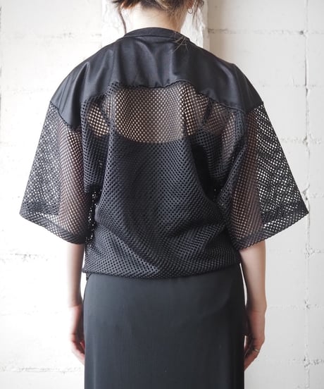 V Neck Mesh Tee BK
