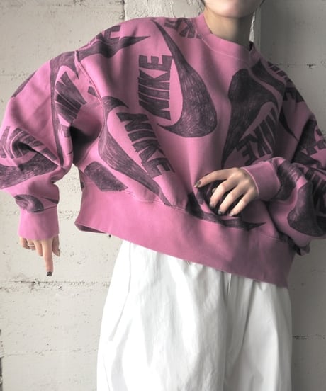 NIKE  Logo Print Wide Cropped Sweat PI