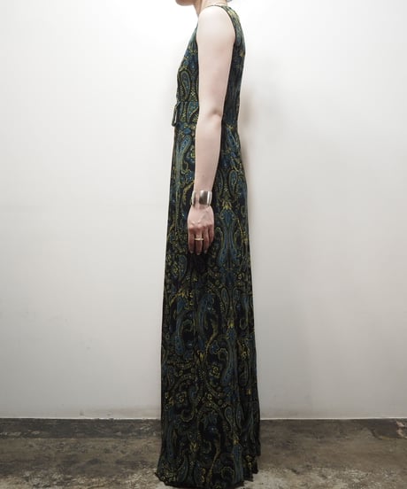 Paisley Mesh Sleeveless Dress GN BL