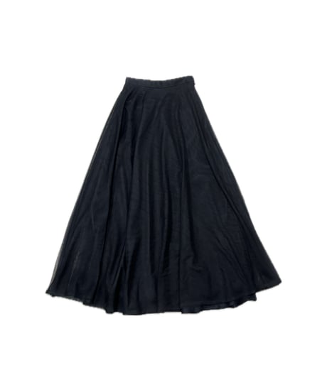 Sheer Layered Flare Skirt BK