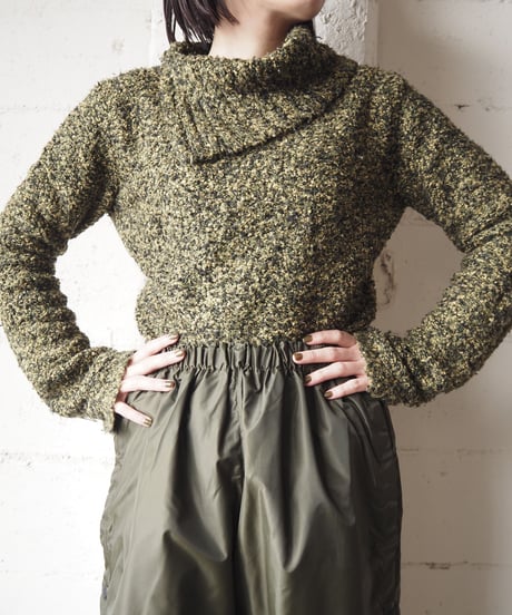 Mix Color Volume Neck Knit KA