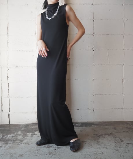 Sleeveless Bottle Neck Tight Dress BK