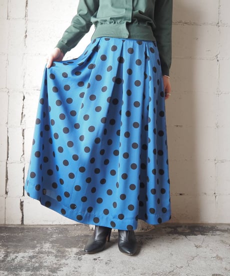 Polka Dot Tuck Skirt BLBK