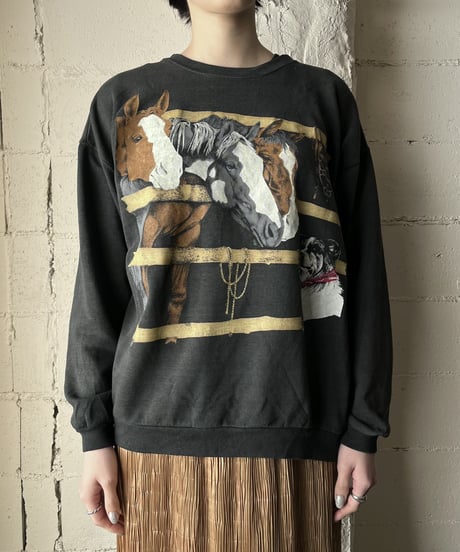 Horse&Dog Print Sweat DGR