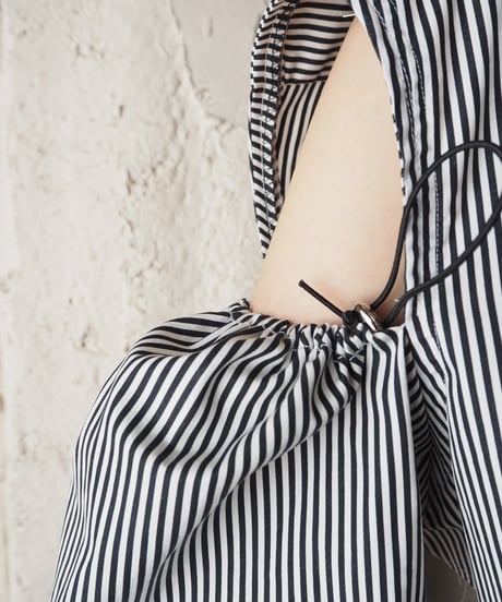 REMAKE Drawstring Short Shirt BKWH