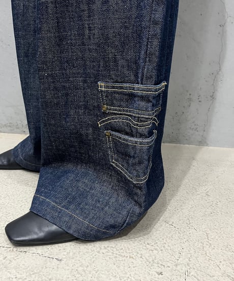 Stitch Design Wide Denim Pants NV