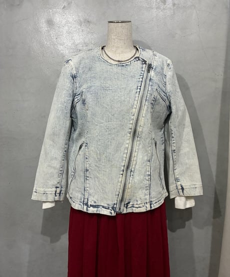 HELMUT LANG Acid Wash Denim Riders Jacket LBL
