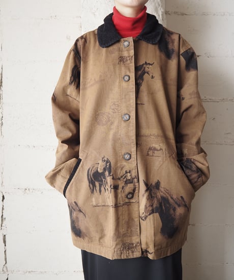 Horse Pattern Coverall BRBK