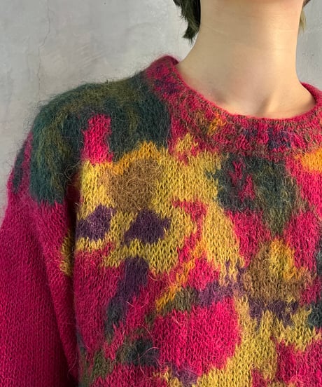 Flower Pattern Mohair Knit PIYE